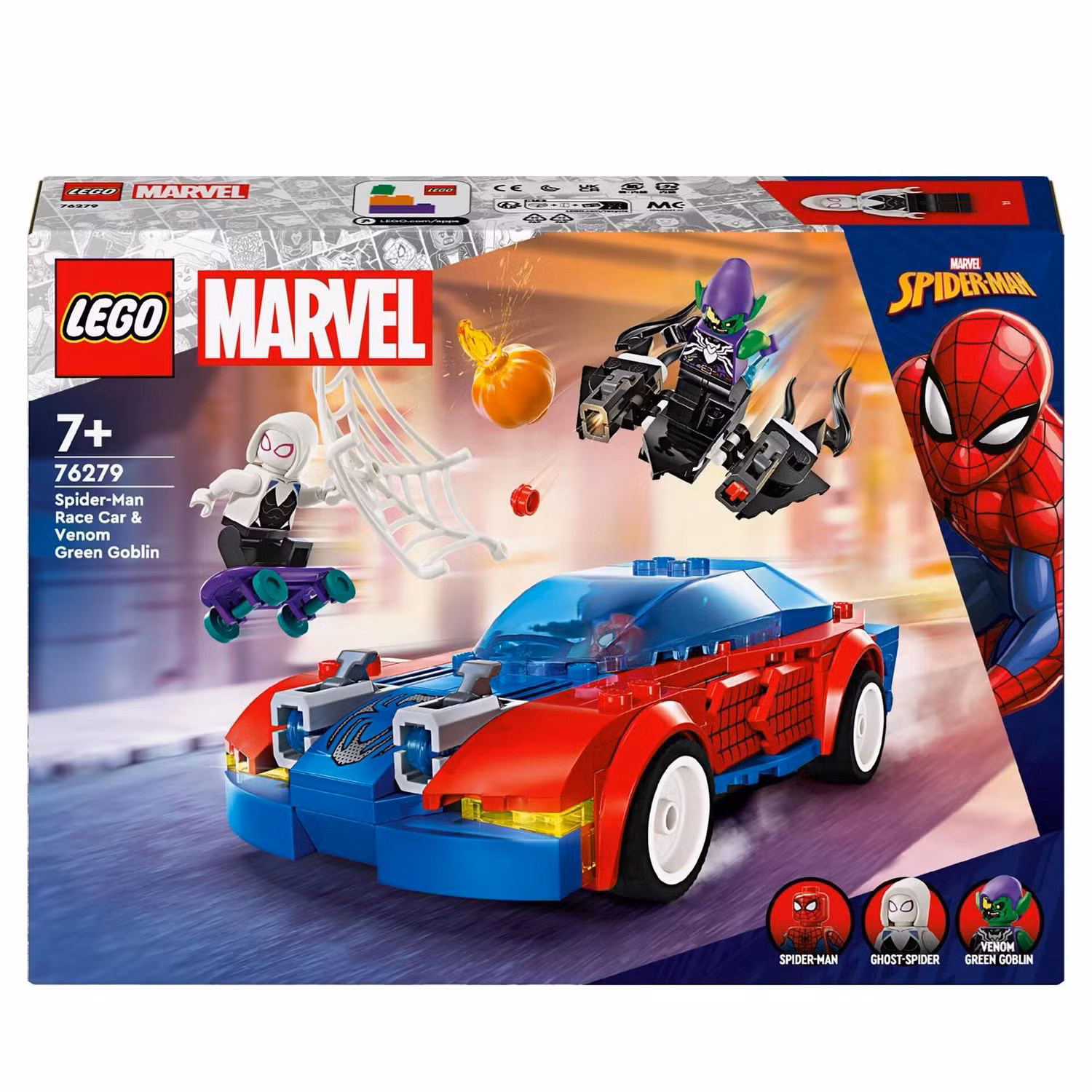 LEGO® 76279 Marvel Super Heroes™ - Spider-Mans Rennauto & Venom Green Goblin (227 Teile) – Bild 2
